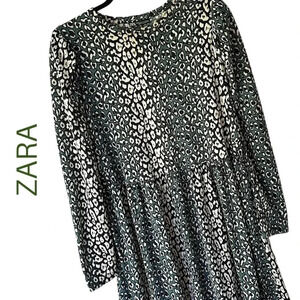 ZARA | NWOT | ANIMAL PRINT LONG SLEEVED DRESS | SIZE: MEDIUM